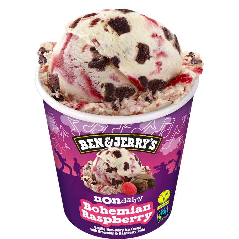 Bohemian Raspberry Veganes Vanille-Eis mit saftigen Brownie-Stückchen und Himbeer-Swir Hauptbild