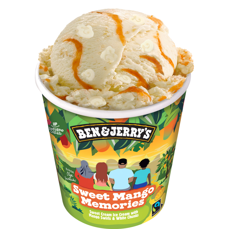 Sweet Mango Memories Eiscreme mit Mango-Swirls & weißen Chunks