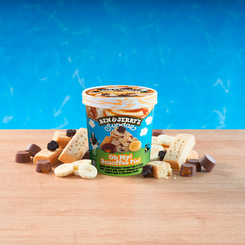 Oh My! Banoffee Pie! Bananen-Eis mit schokoladigen Karamell-Cups, Cookie-Swirls, softem Topping, Karamell-Sauce und schokoladigen Chunks Zweitbild